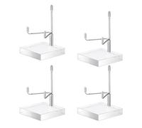 Malloy 4 Piezas de Caballete de Soporte de ExhibicióN de Brazo de Metal Ajustable con Base AcríLica Soporte de Caballete de ExhibicióN de Caballete AcríLico Plateado