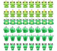 Malloy 48 Abalorios de Rana para Hacer Joyas a Granel, Lindos Colgantes de Animales, Abalorios de de Rana Verde, Abalorios PequeñOs para Hacer Joyas