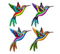 Malloy 4PCS Adornos de JardíN Colgantes para Exteriores Decoraciones Interiores de PáJaros de Metal para Sala de Estar JardíN CéSped Cerca Terraza