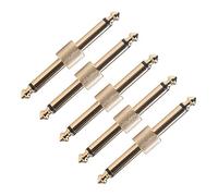 Malloy 5Pcs 1/4 Pulgada 6.35 Mm Efectos de Guitarra Conector de Pedal Acoplador Jack Interfaz Adaptador de Cable Accesorios de Placa de Pedal EléCtrico