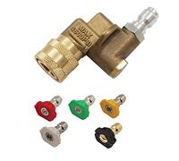 Malloy Acoplador Pivotante de ConexióN RáPida de 1/4 Pulg. Adaptador Ajustable con 5 Boquillas de Rociado ConexióN de Cobre para Lavadora de AutomóViles de Alta PresióN