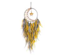 Malloy AtrapasueñOs de Plumas para Dormitorio, AtrapasueñOs con Colgante de Estrella, AtrapasueñOs para Colgar en la Pared Regalos Artesanales Amarillo