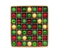 Malloy Bola Navideña de 49 CT para Mini Árbol, 1,18 Pulgadas, Bola Roja y Verde, Adorno para Árbol, Juego de Adornos Navideños A