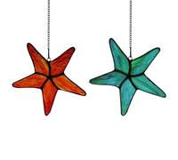 Malloy Decoración de Estrella de Mar Colgante de Ventana Acrílica Teñida, Atrapasueños de Estrella para Ventana, Decoración de Pared, Conchas y Decoraciones de Estrellas de Mar
