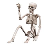 Malloy Decoraciones de Esqueletos de Halloween, Esqueleto de PláStico Articulado, Esqueleto de Cuerpo Completo con Articulaciones MóViles