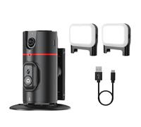 Malloy Estabilizador de CardáN de 360° CardáN de Seguimiento AutomáTico AI de Escritorio con Obturador Remoto + Luz de Relleno para Estabilizador de TeléFono Inteligente