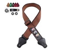 Malloy Guitarra Folk Guitarra EléCtrica Bajo Correa de AlgodóN Puro con Clavijero PúA-Caqui