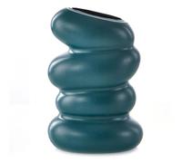 Malloy Jarrón de Plástico en Espiral, Maceta Hidropónica, Decoración de Jarrón, Jarrones Decorativos de Escritorio para el Hogar, Decoración de Flores, Verde