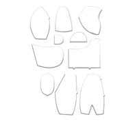 Malloy Juego de Reglas de Plantilla de Memory Bear, Juego de Reglas de Plantilla de Memory Bear de 10 Piezas Adecuado para Plantilla de Oso de 10 Pulgadas