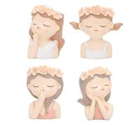 Malloy Kit de 4 Macetas PequeñAs de Hadas para Plantas Suculentas con Orificio de Drenaje, Maceta de Cactus para Interiores de 4 Pulgadas, DecoracióN úNica y de Floreros