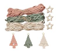 Malloy Kit de Bricolaje de áRbol de Navidad Tejido en Macramé Kit de Regalo de NavideñA Muy Adecuado para Familiares y Amigos Regalos NavideñOs