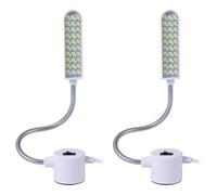Malloy Luz LED para Máquina de Coser con Base Magnética y Cuello de Cisne Flexible, Luz de Trabajo Portátil, Paquete de 2, Enchufe Europeo
