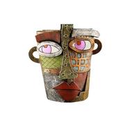 Malloy Maceta Abstracta con Cabeza de Arcoíris, Macetero con Cara de Graffiti con Drenaje, Macetas para Plantas de Interior de Tamaño Pequeño