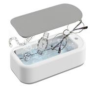 Malloy MáQuina Limpiadora de Gafas UltrasóNica, Limpiador SóNico Profesional PortáTil de Joyas para Gafas, Pendientes, Collares-Enchufe Europeo