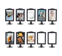 Malloy Marcos de Fotos de Doble Cara, de Fotos de Pedestal de 4 X 6 Pulgadas, de Plástico Independiente para Mesa, Paquete de 10