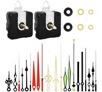 Malloy Movimiento de Reloj de Cuarzo de 2 Piezas con 7 Manecillas Que Contienen Manecillas Luminosas para Piezas de Reparación de Reloj, Piezas de Repuesto