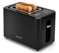 MALMØ Tostadora - 900 W con temporizador digital - tostadora 2 rebanadas - con accesorio para panecillos - negro mate