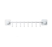 Maloftars Barra para utensilios de cocina, barra para colgar ropa, gancho de pared, adhesivo patentado, autoadhesivo, de aluminio, sin taladrar, barra para utensilios de cocina, barra con 8 ganchos,