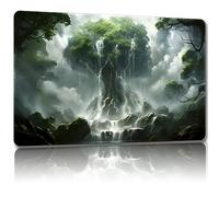 Malqiqi Alfombrilla de juego para MTG, con bolsas de almacenamiento, alfombrilla de juego de 24 x 14 pulgadas, TCG y alfombrilla de juego de mesa para tarjetas, alfombrilla de mouse (árbol 5 regular)