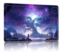 Malqiqi - Alfombrilla de juego para MTG y JCC con bolsas de almacenamiento gratuitas, 61 x 35,6 cm, para cartas y juegos de mesa, alfombrilla de ratón (árbol 1, combate auxiliar)