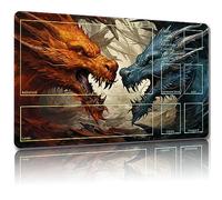 Malqiqi MTG - Tapete de juego, bolsas de almacenamiento gratis, 24 x 14 pulgadas, tapete de juego de mesa y TCG con zonas