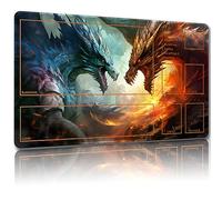 Malqiqi Tapete de Juego para MTG Con Bolsas de Almacenamiento Gratis - 24 x 14 Pulgadas, para TCG y Juegos de Mesa, Alfombrilla de Mouse Con Zonas (Tapete Mágico)