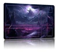 Malqiqi Tapete de juego para MTG, con bolsas de almacenamiento gratis, tapete de juego de 24 x 14 pulgadas, TCG y tapete de juego de mesa para tarjetas, alfombrilla de mouse (Mountain 3-Auxiliary