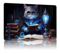 Malqiqi Tapete de juego para MTG, con bolsas de almacenamiento gratis, tapete de juego de 24 x 14 pulgadas, TCG y tapete de juego de mesa para tarjetas, alfombrilla de mouse para escritorio (gato