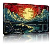 Malqiqi Tapete de juego para MTG, con bolsas de almacenamiento, tapete de juego de 24 x 14 pulgadas, TCG y alfombrillas de juego de mesa para cartas (con zonas, Magic Mat 9)