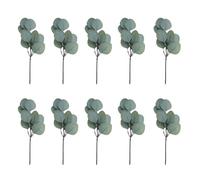 MALSSE 10 tallos realistas de plata sintética para decoración del hogar y la oficina para arreglos de mesa, flores artificiales a granel, Eucalio 1, Talla única