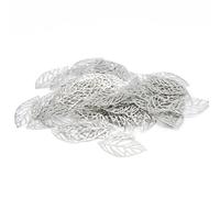 MALSSE 100 piezas de hojas de metal de filigrana para manualidades, adornos decorativos de hoja de filigrana, elegantes adornos