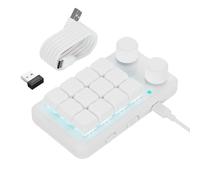 MALSSE 12 teclados ergonómicos macros para juegos con luces RGBs, dos perillas de control y conexión cableada, almohadilla macros programable