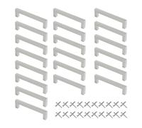 MALSSE 20 pomos cuadrados de acero inoxidable para armarios, cajones y armarios, decoración simple de muebles, manijas y pomos para aparadores cuadrados