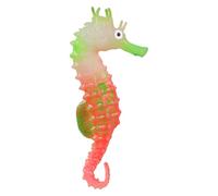 MALSSE Acuarios flotantes con ventosas y caballitos de mar, adorno brillante y oscuro, decoración de paisaje fluorescente, caballito de mar