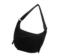 MALSSE Bandolera de pana, casual, a la moda, con forma de bola de masa hervida, para uso diario, varios colores disponibles, bolsa de mensajero unisex, Black, One Size