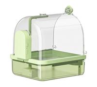 MALSSE Bañera automática de loros, bombeo de bajo ruido para periquitos, cacatúas, tortolitos, bombeo automático para varios periquitos de interior, ducha