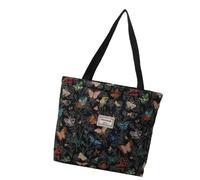 MALSSE Bolsa de lona casual para mujer con compartimentos organizativos, bolsa de hombro de gran capacidad para uso diario y portátil, Black, One Size
