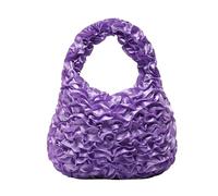 MALSSE Bolsa de trabajo plisada de moda para mujeres profesionales, tela de poliéster, compartimento de almacenamiento grande, bolsa de viaje de negocios, esencial, práctica bolsa de viaje, Purple