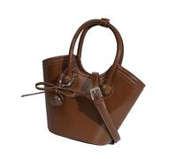 MALSSE Bolso bandolera de piel sintética de gran capacidad, estilo vintage, con colgante de moda, para uso diario, multifuncional, Brown, One Size