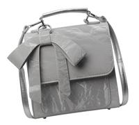 MALSSE Bolso bandolera de piel sintética de moda y bolso de hombro, mochila casual, elegante bolso de mano con lazo para mujer elegante bolso de mano de poliuretano, Silver, One Size