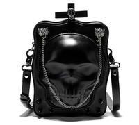 MALSSE Bolso bandolera de piel sintética para Halloween, viajes, fiesta, casual, para mujeres y niñas, para Halloween, estilo retro