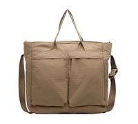 MALSSE Bolso bandolera unisex de nailon ligero con correa ajustable para uso diario, viajes o trabajo, bolsa de compras, Khaki, One Size