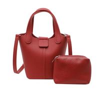 MALSSE Bolso cruzado de color sólido para mujer, estilo casual, de piel sintética, bolso de mano, de moda, mensajeros de moda, cruzado, para mujer, de piel sintética, hombro simple, Red, One Size