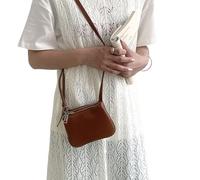 MALSSE Bolso cruzado para mujer, de piel sintética, ligero, adecuado para varias ocasiones, Brown, One Size