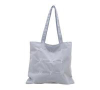 MALSSE Bolso de hombro de pana con letras bordadas para mujer, bolso casual de gran capacidad para estudiantes universitarios y viajes de viaje, Blue, One Size