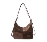 MALSSE Bolso de hombro retro para mujer, mochila de piel sintética de gran capacidad, bandolera para viajes, trabajo, piel sintética, bandolera para mujer, gran capacidad, mochila de moda, Brown, One