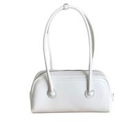 MALSSE Bolso de hombro suave de gran capacidad para mujeres y niñas, color sólido, para viajes, compras, con cremallera, a prueba de salpicaduras, de piel sintética, White, One Size