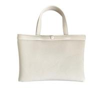 MALSSE Bolso de mano de piel sintética de gran capacidad para mujer, coreano, elegante, color sólido, casual, viajes, trabajo, compras, bolso de mano de piel sintética, beige, One Size