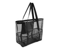 MALSSE Bolso de mano multiusos para viajes a la playa y compras con correa reforzada, práctica parte inferior a prueba de arena, parte inferior a prueba de arena, Color negro., Talla única