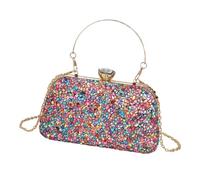 MALSSE Bolso de noche con diamantes de imitación brillantes para mujer, bolso de mano multicolor para bodas, fiestas y bailes, elegante bolso, Estilo 02, One Size